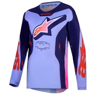 Jersey motocross pentru copii Alpinestars FLUID HUNT PUR/PNK
