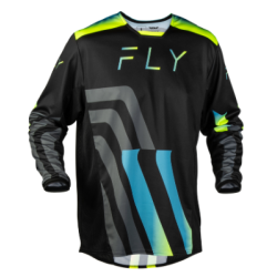Bluză motocross FLY RACING Kinetic Volt Jersey - Negru/Gri/Teal/Galben Bluză motocross FLY RACING Kinetic Volt Jersey - Negru/Gri/Teal/Galben