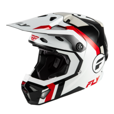 Cască motocross pentru copii FLY RACING Formula CP Seal- Alb/Negru/Roșu