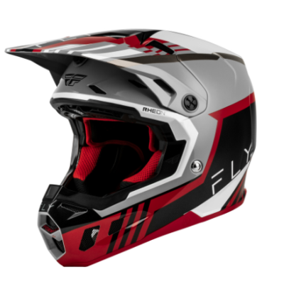 Cască motocross FLY RACING Formula CC Strike- Gri/Roșu/Negru/Alb