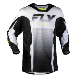 Bluză motocross FLY RACING Kinetic Fade - Alb/Negru/Hi-Vis