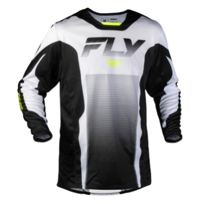 Bluză motocross FLY RACING Kinetic Fade - Alb/Negru/Hi-Vis