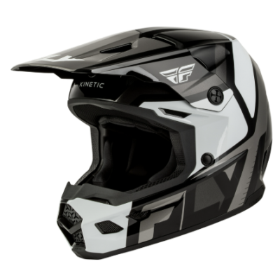 Cască motocross pentru copii FLY RACING Kinetic Scrap Black/White/Grey