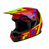 Cască de motocross pentru copii FLY RACING Kinetic Scrap Red/Hi-Vis/Purple/Black