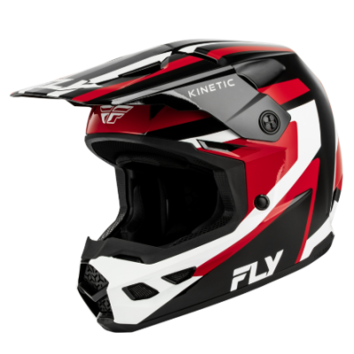 Cască motocross FLY RACING Kinetic Sync - Negru/Roșu/Alb