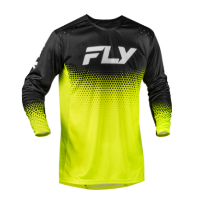 Bluză motocross pentru copii FLY RACING Rayce Sonar Hi-Vis/Negru/Alb