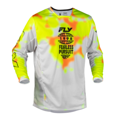 Bluză motocross FLY RACING Kinetic Blur- White/Hi-Vis/Orange