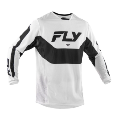 Bluză motocross FLY RACING Kinetic Mesh Jersey Alb / Negru