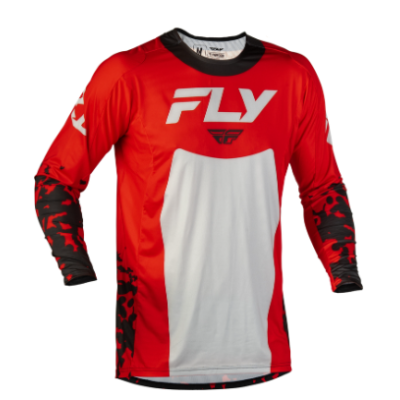 Bluză motocross FLY RACING Lite Flake- Roșu/Gri/Negru