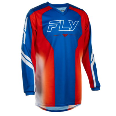 Bluză motocross pentru copii FLY RACING F-16 Raze Roșu/Alb/Albastru