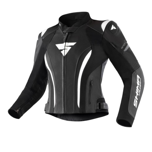 Geacă de piele pentru femei MIURA 2.0 BLACK/WHITE