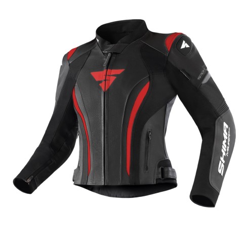 Geacă de piele pentru femei MIURA 2.0 BLACK/RED