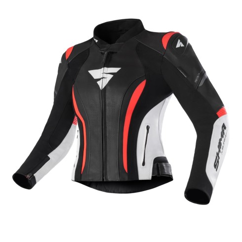 Geacă de piele pentru femei MIURA 2.0 RED FLUO