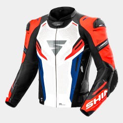 Geacă moto din piele SHIMA MISSION ST ALBASTRU/ALB/ROȘU