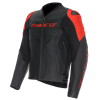 Geacă moto din piele DAINESE RACING 5 BLACK/BLACK/RED-FLUO