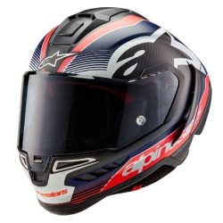 Casca moto ALPINESTARS Supertech R10 Team Black/Carb/Blå/White
