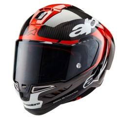 Casca moto  ALPINESTARS Supertech R10 Team Black/Carb/Fluo Red/White