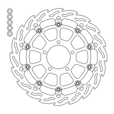 Disc frana MOTO-MASTER BRAKE ROTOR FLAME TRIUMPH BONNEVILLE 900 T100 ABS 23