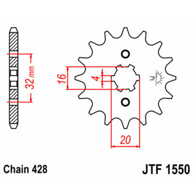 Pinion fata JTF1550.15 Pinion fata JTF1550.15