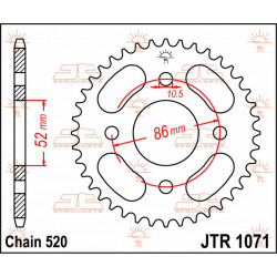Pinion spate JTR1071.30 Pinion spate JTR1071.30