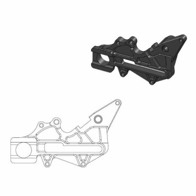 Adaptor frână MOTO-MASTER ADAPTER OVERSIZE 220MM BK