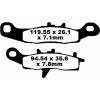 Placute fana EBC BRAKE PAD CARBON TT DIRT