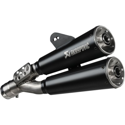 Tobă de eșapament slip-on line dual din oțel inoxidabil/negru/conductă de titan AKRAPOVIC S-B12SO25-HISSSBL