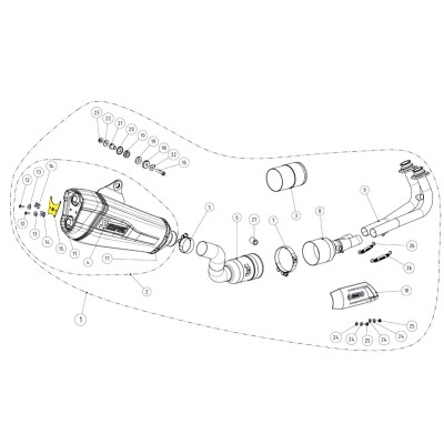 Clema pentru amortizor din oțel inoxidabil AKRAPOVIC P-X189 Clema pentru amortizor din oțel inoxidabil AKRAPOVIC P-X189