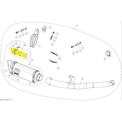 Inserție amortizor de zgomot din oțel inoxidabil AKRAPOVIC V-TUV251