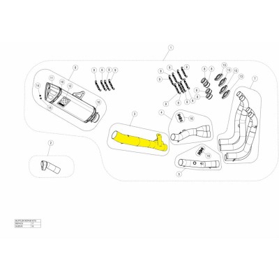 Tub de legătură din oțel inoxidabil AKRAPOVIC L-S13R5