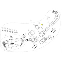 Distanțier din aluminiu AKRAPOVIC P-DR158 Distanțier din aluminiu AKRAPOVIC P-DR158