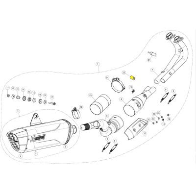 Distanțier din aluminiu AKRAPOVIC P-DR158 Distanțier din aluminiu AKRAPOVIC P-DR158