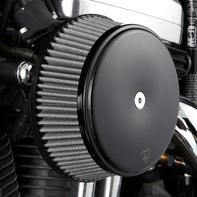 Kit filtru de aer big sucker stage 1 smooth cu filtru de aer sintetic cu acoperire din oțel negru ARLEN NESS 50-339