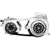 2 seturi de transmisie cu curea deschisă cu placă de motor din 2 piese crom BELT DRIVES EV2PH-B17-C