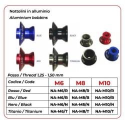 Capete din aluminiu YAMAHA-APRILIA-TRIUMPH roșii BIKE LIFT NA-M6/R Capete din aluminiu YAMAHA-APRILIA-TRIUMPH roșii BIKE LIFT NA-M6/R