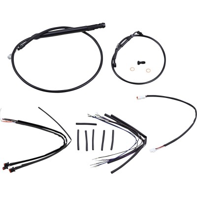 Set de cabluri din vinil negru și linii de frână pentru ghidoane Ape Hanger de 12