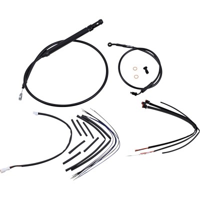 Set de cabluri și furtunuri de frână din vinil negru pentru ghidon cu mânere Ape Hanger de 16