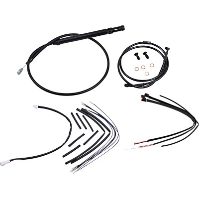 Set de cabluri și linii de frână din vinil negru pentru ghidoane Ape Hanger de 12