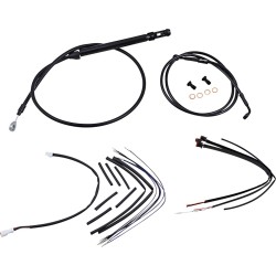 Set de cabluri și furtunuri de frână din vinil negru pentru ghidon cu mânere Ape Hanger de 16 Set de cabluri și furtunuri de frână din vinil negru pentru ghidon cu mânere Ape Hanger de 16