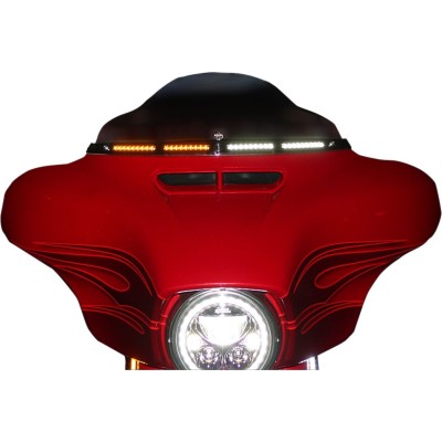 Bandou pentru parbriz cu semnalizatoare negru CUSTOM DYNAMICS CD-WT2-05-B Bandou pentru parbriz cu semnalizatoare negru CUSTOM DYNAMICS CD-WT2-05-B