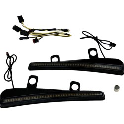 Lumină led turn signal windshield trim neagră cu lentilă fumurie CUSTOM DYNAMICS CD-RG23-SWT-B