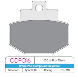Plăcuță de frână ODP organic DP BRAKES ODP016 Plăcuță de frână ODP organic DP BRAKES ODP016