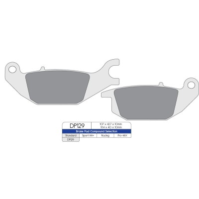 Plăcuță de frână standard sinterizată DP BRAKES DP129 Plăcuță de frână standard sinterizată DP BRAKES DP129