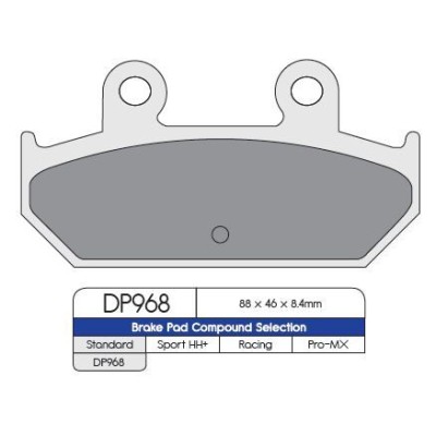 Plăcuță de frână standard sinterizată DP BRAKES DP968 Plăcuță de frână standard sinterizată DP BRAKES DP968
