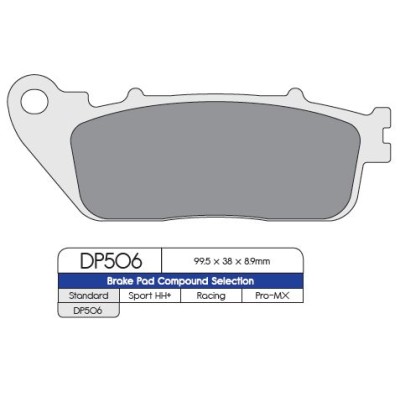 Plăcuță de frână DP sinterizată pentru înlocuire touring stradal off-road/ATV DP BRAKES DP506 Plăcuță de frână DP sinterizată pentru înlocuire touring stradal off-road/ATV DP BRAKES DP506
