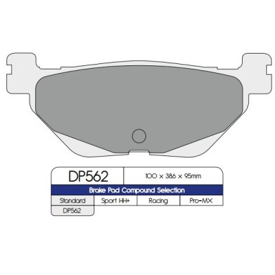 Plăcuță de frână DP sinterizată pentru înlocuire stradală, touring, off-road/ATV DP BRAKES DP562 Plăcuță de frână DP sinterizată pentru înlocuire stradală, touring, off-road/ATV DP BRAKES DP562
