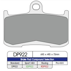 Plăcuță de frână DP sinterizată pentru înlocuire stradală touring off-road/ATV DP BRAKES DP922 Plăcuță de frână DP sinterizată pentru înlocuire stradală touring off-road/ATV DP BRAKES DP922