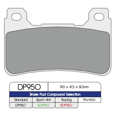 Plăcuță de frână DP sinterizată pentru înlocuire stradală, touring, off-road/ATV DP BRAKES DP950 Plăcuță de frână DP sinterizată pentru înlocuire stradală, touring, off-road/ATV DP BRAKES DP950
