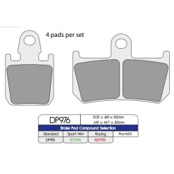 Plăcuță de frână DP sinterizată pentru înlocuire stradală touring off-road/ATV DP BRAKES DP976 Plăcuță de frână DP sinterizată pentru înlocuire stradală touring off-road/ATV DP BRAKES DP976