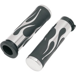 Mânere flame touring cromate/cauciuc DRAG SPECIALTIES H17-0571T Mânere flame touring cromate/cauciuc DRAG SPECIALTIES H17-0571T